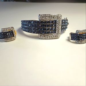 Real Collectables by Adrienne Belt Buckle Bracelet and Matching Earrings